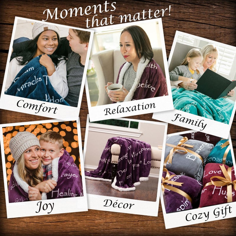 Chanasya Premium Sympathy Warm Hugs Gift Throw Blanket - Healing Gift Cancer Chemo Survivor Get Well Caring Gifts - Comfort Gift Blanket for Love Support Strength -Women Men Friend Grandma - Orange - Image 2
